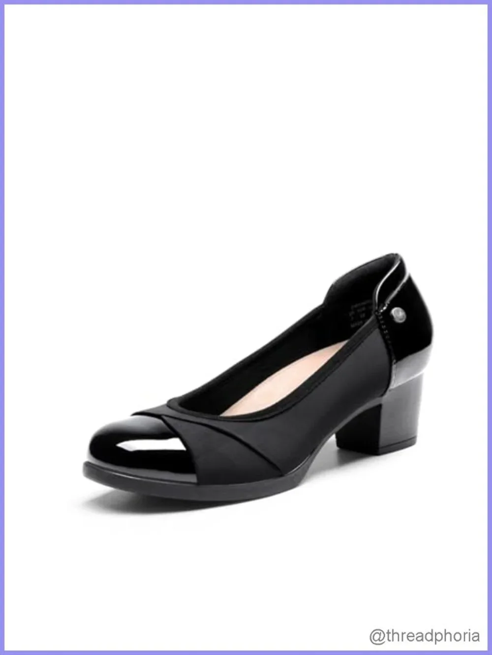 Low Chunky Block Heel Pumps with Supportive Insole Anti-Slip Sole Work Dress